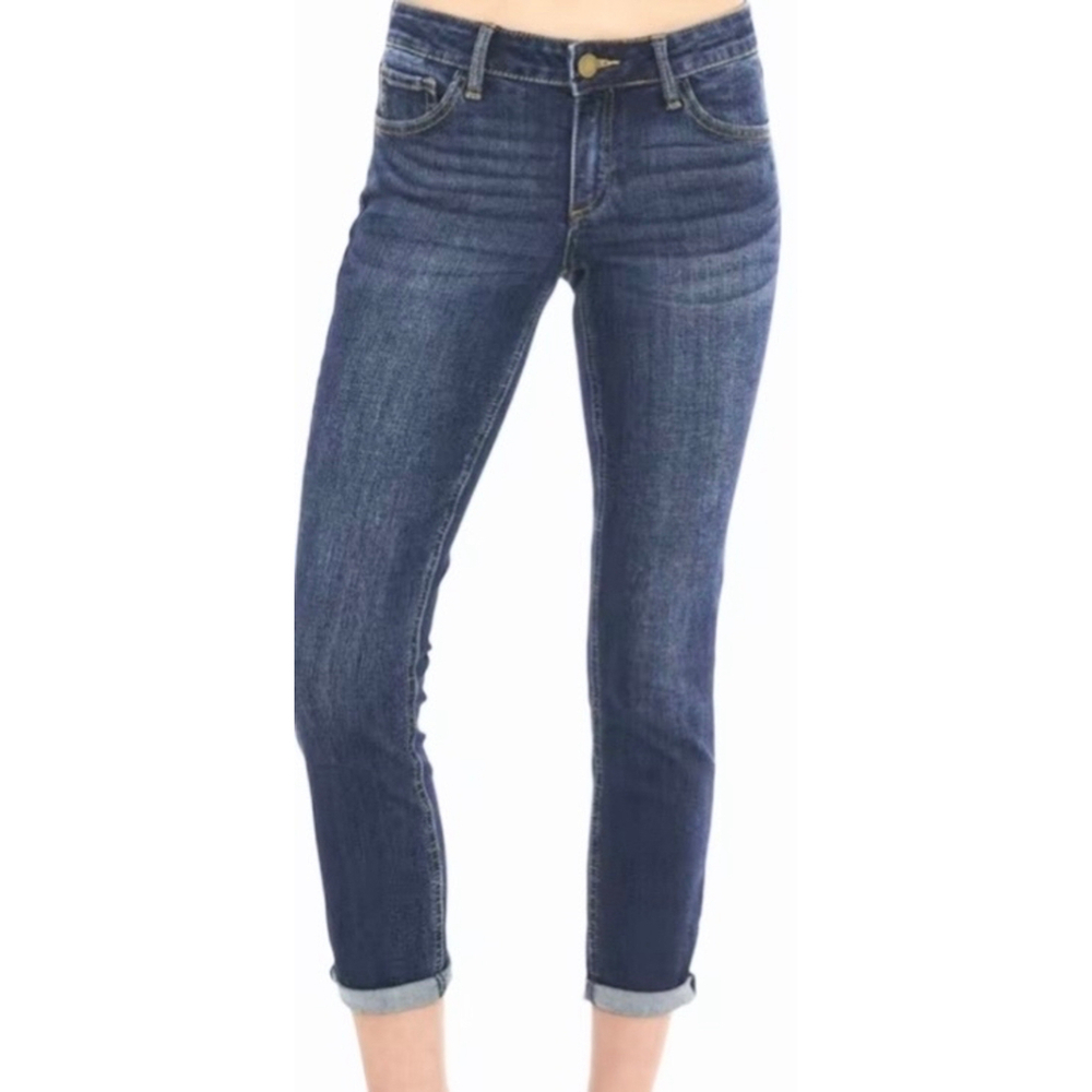 EUC Women's Prosperity Denim High Waist Distressed Crop Jeans Size 32 Blue